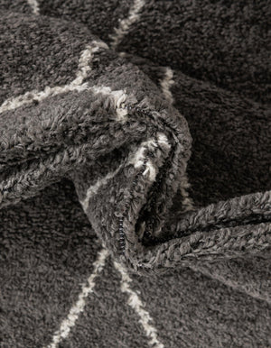 Dark Gray 5' 3 x 5' 3 Trellis Frieze Octagon Area Rug Geometric Modern Unique Stain Resistant Easy Clean Carpet for Living, Dining, Bedrooms, Office for Sale at Rug Engine
