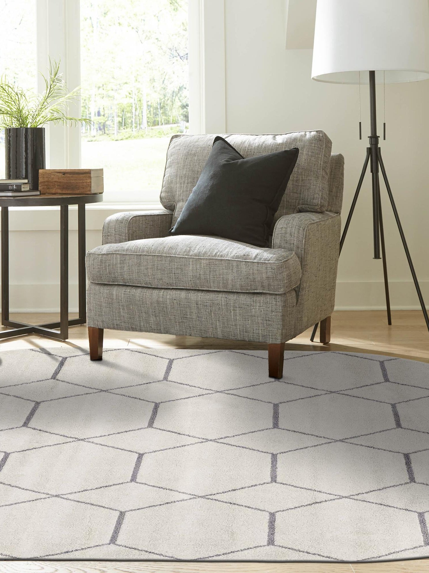 Ivory 3' 1 x 5' 3 Trellis Frieze Oval Area Rug Geometric Modern Unique Stain Resistant Easy Clean Carpet for Living, Dining, Bedrooms, Office for Sale at Rug Engine