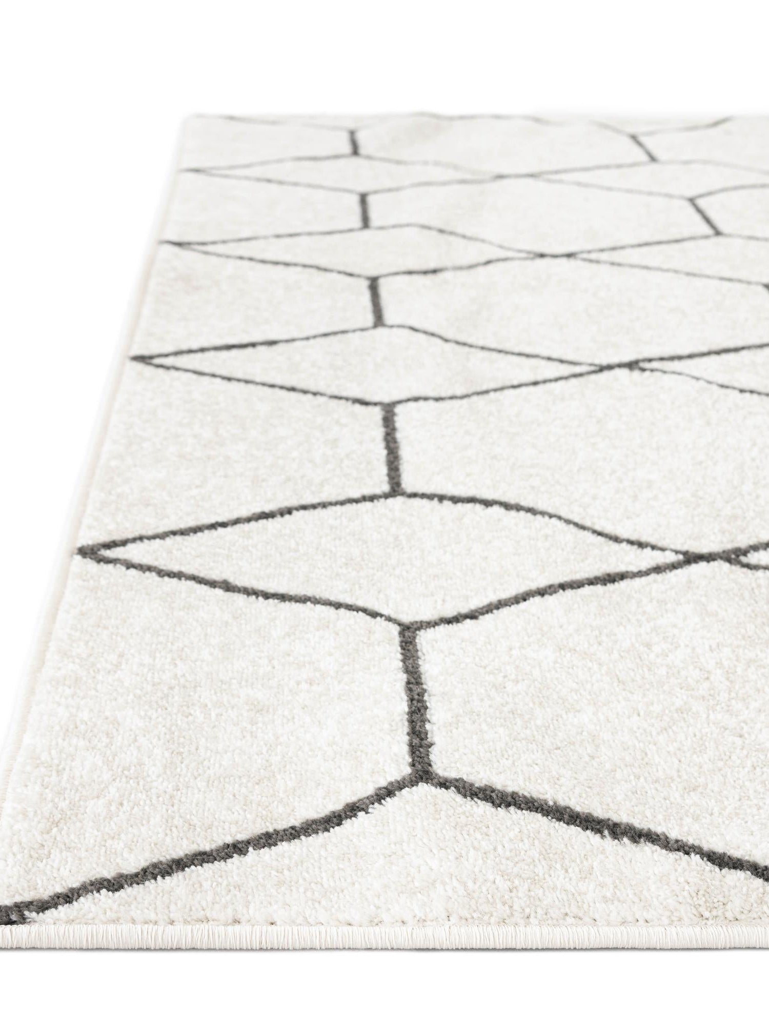 Ivory 5' 3 x 5' 3 Trellis Frieze Octagon Area Rug Geometric Modern Unique Stain Resistant Easy Clean Carpet for Living, Dining, Bedrooms, Office for Sale at Rug Engine