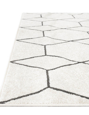 Ivory 5' 3 x 5' 3 Trellis Frieze Octagon Area Rug Geometric Modern Unique Stain Resistant Easy Clean Carpet for Living, Dining, Bedrooms, Office for Sale at Rug Engine