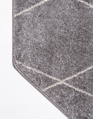 Light Gray 5' 3 x 5' 3 Trellis Frieze Octagon Area Rug Geometric Modern Unique Stain Resistant Easy Clean Carpet for Living, Dining, Bedrooms, Office for Sale at Rug Engine