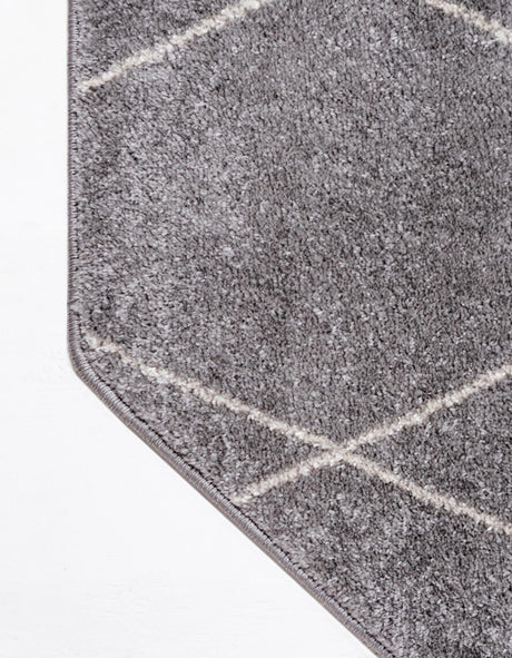 Light Gray 7' 10 x 7' 10 Trellis Frieze Octagon Area Rug Geometric Modern Unique Stain Resistant Easy Clean Carpet for Living, Dining, Bedrooms, Office for Sale at Rug Engine