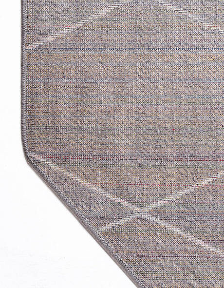 Light Gray 5' 3 x 5' 3 Trellis Frieze Octagon Area Rug Geometric Modern Unique Stain Resistant Easy Clean Carpet for Living, Dining, Bedrooms, Office for Sale at Rug Engine