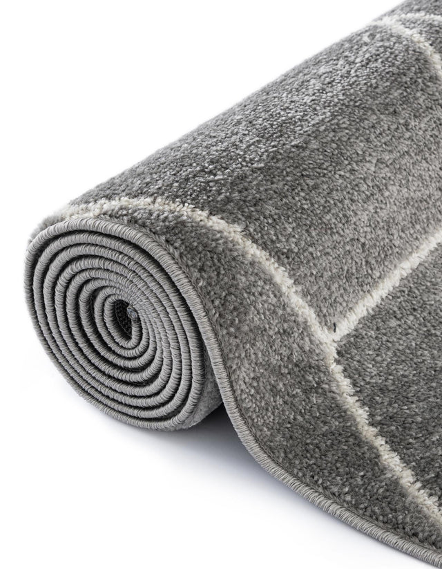Light Gray 4' 1 x 4' 1 Trellis Frieze Square Area Rug Geometric Modern Unique Stain Resistant Easy Clean Carpet for Living, Dining, Bedrooms, Office for Sale at Rug Engine