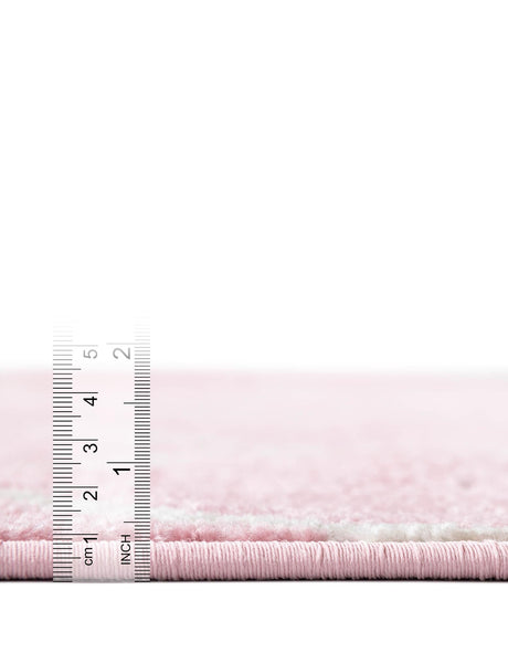 Light Pink 7' 10 x 7' 10 Trellis Frieze Octagon Area Rug Geometric Modern Unique Stain Resistant Easy Clean Carpet for Living, Dining, Bedrooms, Office for Sale at Rug Engine