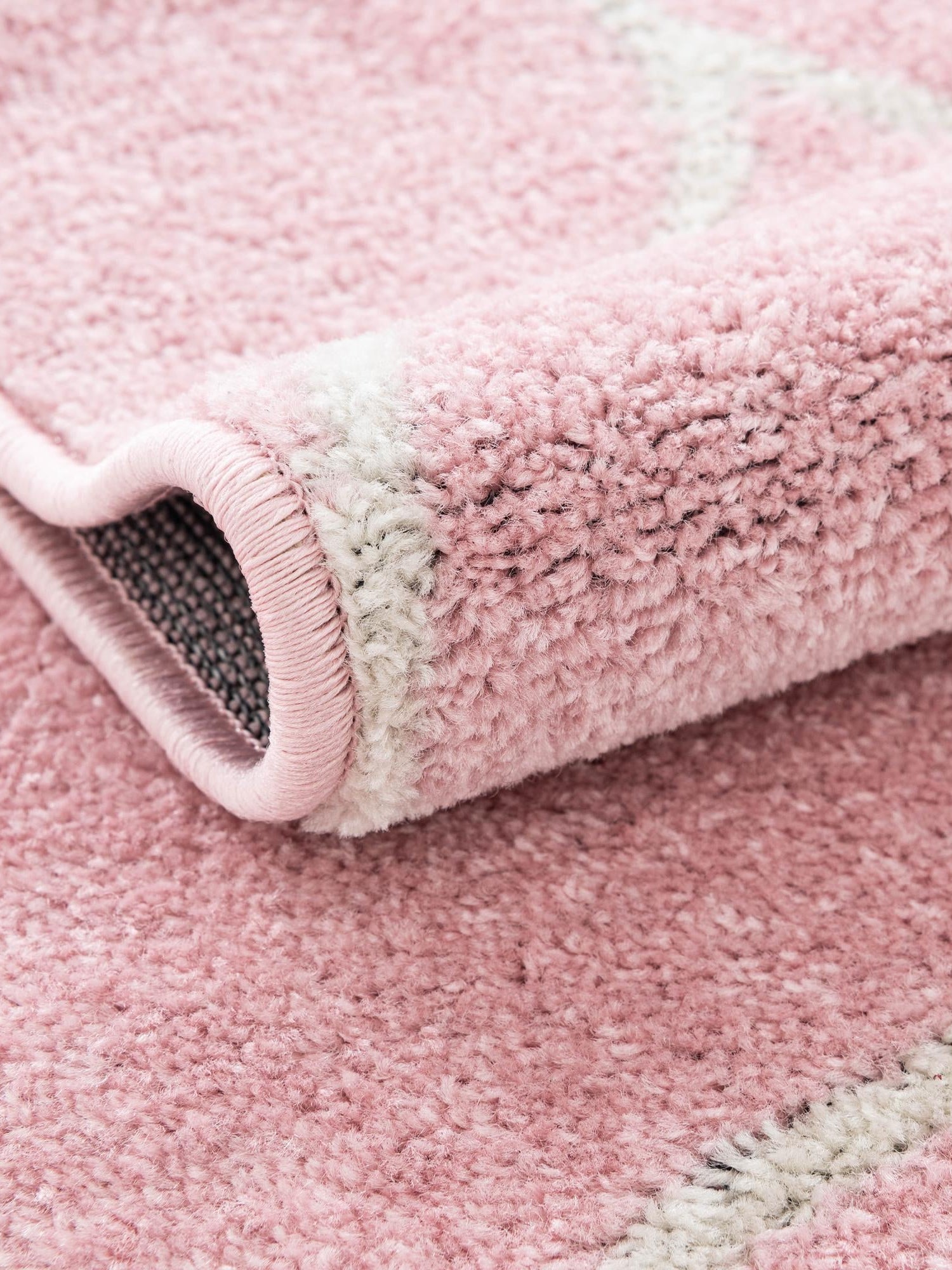 Light Pink 5' 3 x 5' 3 Trellis Frieze Octagon Area Rug Geometric Modern Unique Stain Resistant Easy Clean Carpet for Living, Dining, Bedrooms, Office for Sale at Rug Engine