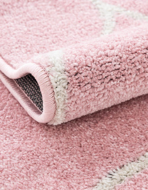 Light Pink 5' 3 x 5' 3 Trellis Frieze Octagon Area Rug Geometric Modern Unique Stain Resistant Easy Clean Carpet for Living, Dining, Bedrooms, Office for Sale at Rug Engine