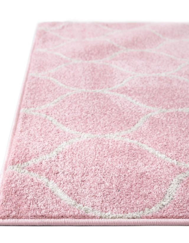 Light Pink 5' 3 x 5' 3 Trellis Frieze Octagon Area Rug Geometric Modern Unique Stain Resistant Easy Clean Carpet for Living, Dining, Bedrooms, Office for Sale at Rug Engine