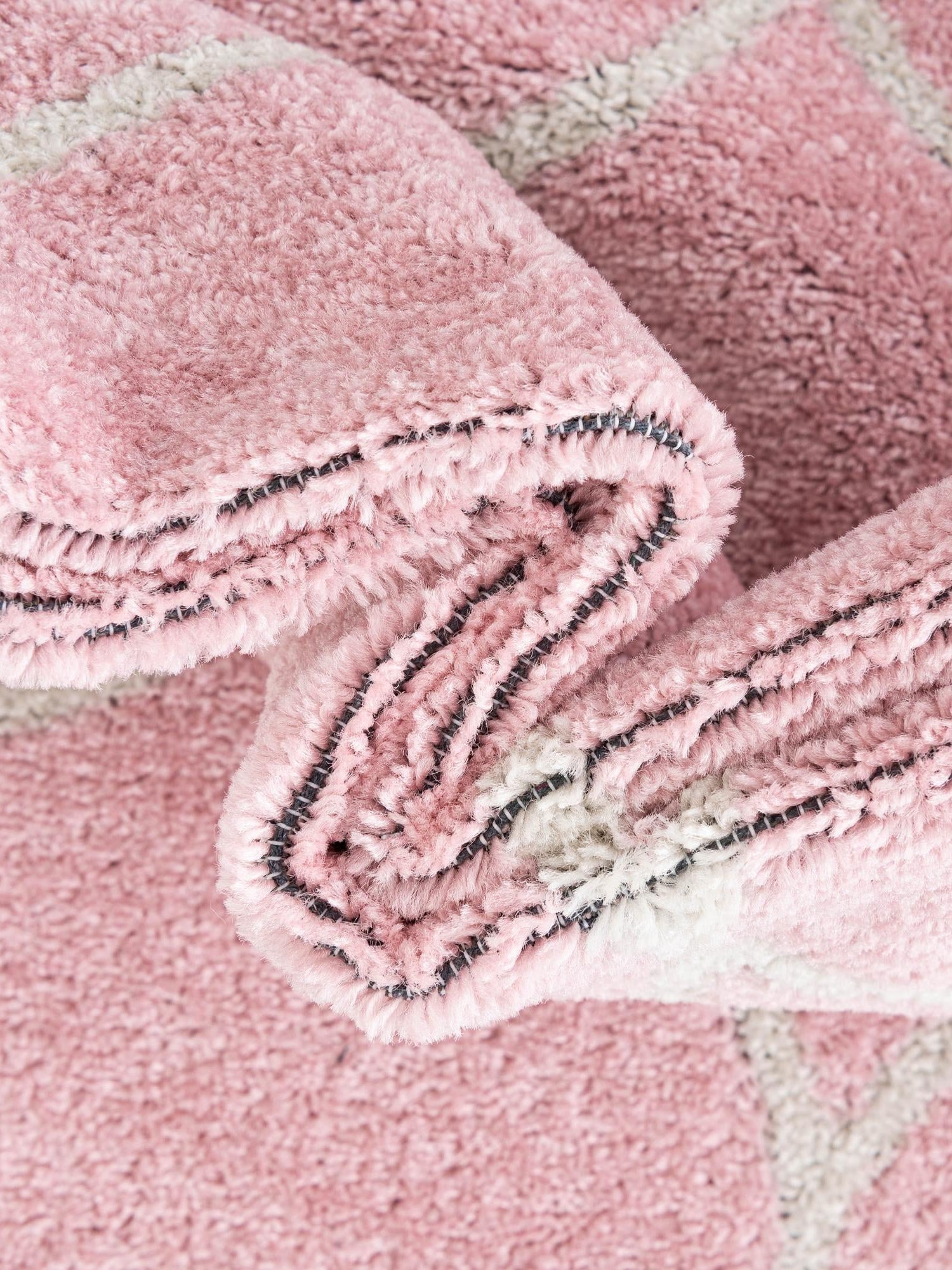 Light Pink 5' 3 x 5' 3 Trellis Frieze Octagon Area Rug Geometric Modern Unique Stain Resistant Easy Clean Carpet for Living, Dining, Bedrooms, Office for Sale at Rug Engine