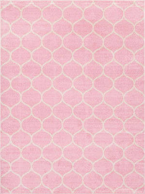 Light Pink 10' x 13' 1 Trellis Frieze Rectangle Area Rug Geometric Modern Unique Stain Resistant Easy Clean Carpet for Living, Dining, Bedrooms, Office for Sale at Rug Engine