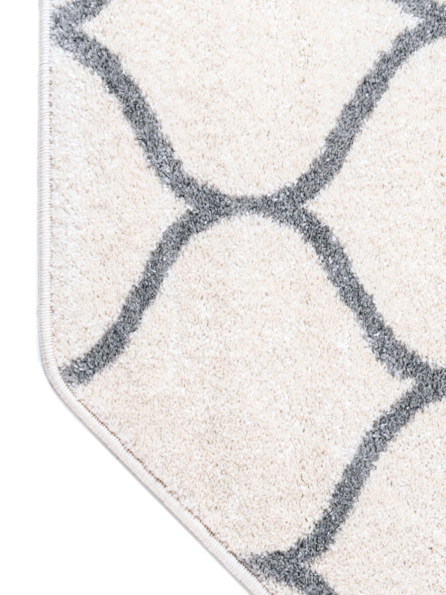 Ivory 7' 10 x 7' 10 Trellis Frieze Octagon Area Rug Geometric Modern Unique Stain Resistant Easy Clean Carpet for Living, Dining, Bedrooms, Office for Sale at Rug Engine