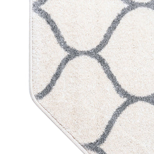 Ivory 7' 10 x 7' 10 Trellis Frieze Octagon Area Rug Geometric Modern Unique Stain Resistant Easy Clean Carpet for Living, Dining, Bedrooms, Office for Sale at Rug Engine