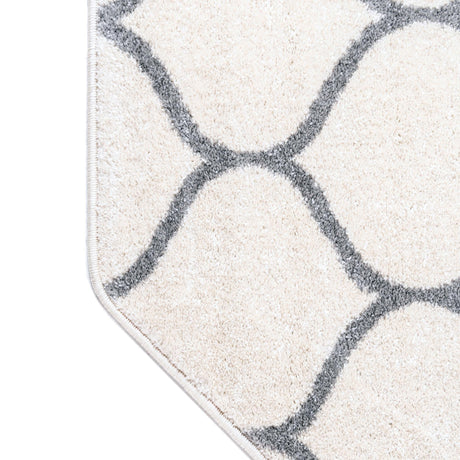 Ivory 7' 10 x 7' 10 Trellis Frieze Octagon Area Rug Geometric Modern Unique Stain Resistant Easy Clean Carpet for Living, Dining, Bedrooms, Office for Sale at Rug Engine
