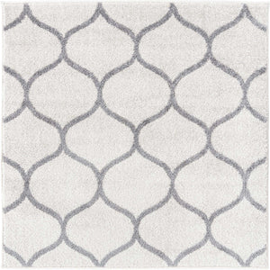 Ivory 3' 1 x 3' 1 Trellis Frieze Square Area Rug Geometric Modern Unique Stain Resistant Easy Clean Carpet for Living, Dining, Bedrooms, Office for Sale at Rug Engine