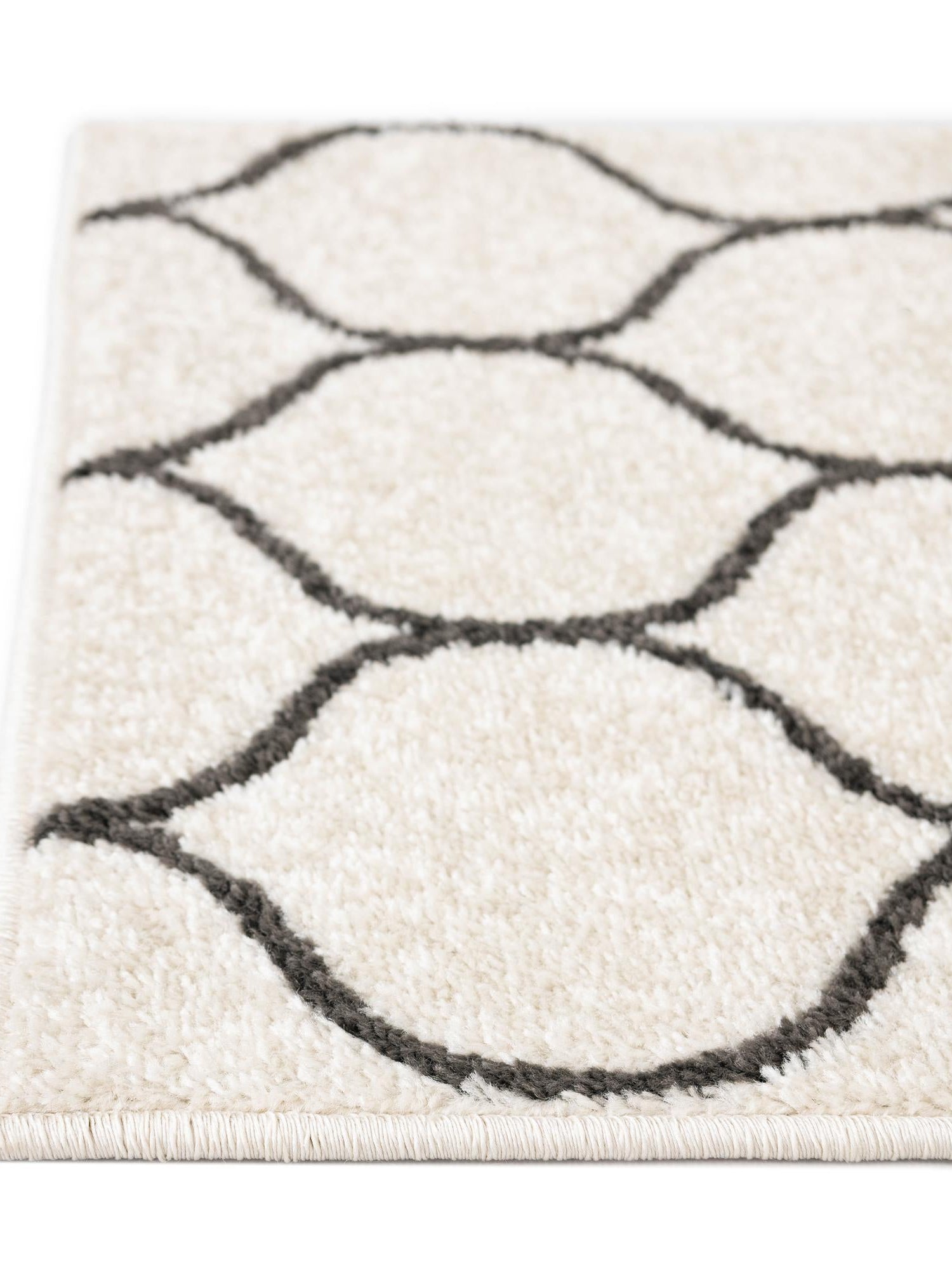 Ivory 5' 3 x 5' 3 Trellis Frieze Square Area Rug Geometric Modern Unique Stain Resistant Easy Clean Carpet for Living, Dining, Bedrooms, Office for Sale at Rug Engine