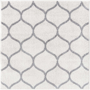 Ivory 6' 1 x 6' 1 Trellis Frieze Square Area Rug Geometric Modern Unique Stain Resistant Easy Clean Carpet for Living, Dining, Bedrooms, Office for Sale at Rug Engine
