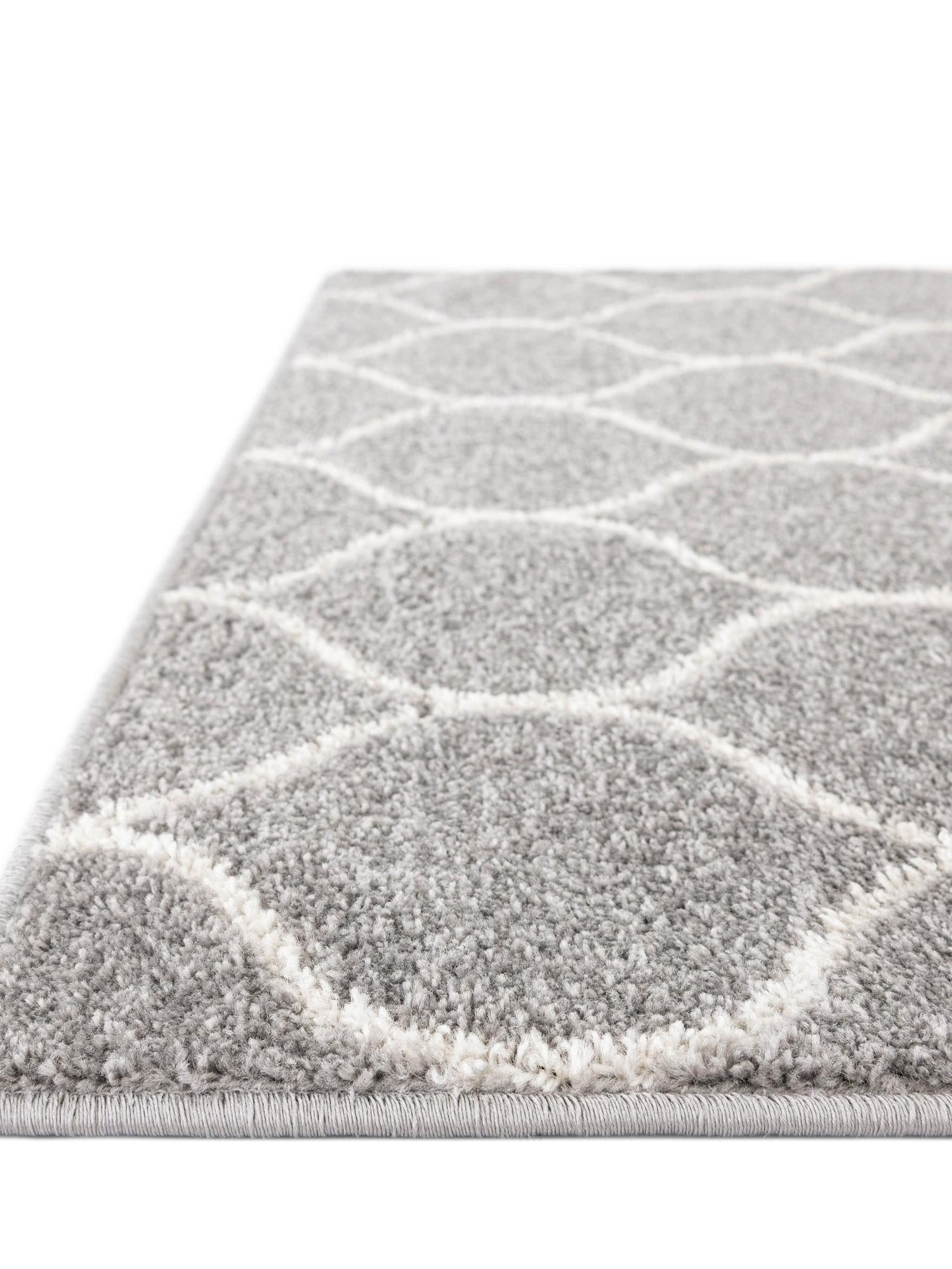 Light Gray 5' 3 x 5' 3 Trellis Frieze Octagon Area Rug Geometric Modern Unique Stain Resistant Easy Clean Carpet for Living, Dining, Bedrooms, Office for Sale at Rug Engine