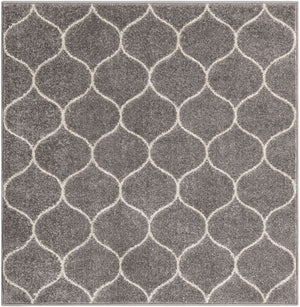 Light Gray 4' 1 x 4' 1 Trellis Frieze Square Area Rug Geometric Modern Unique Stain Resistant Easy Clean Carpet for Living, Dining, Bedrooms, Office for Sale at Rug Engine