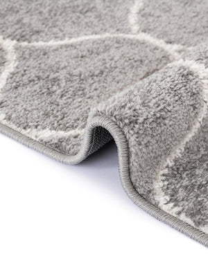 Light Gray 7' 1 x 7' 1 Trellis Frieze Square Area Rug Geometric Modern Unique Stain Resistant Easy Clean Carpet for Living, Dining, Bedrooms, Office for Sale at Rug Engine