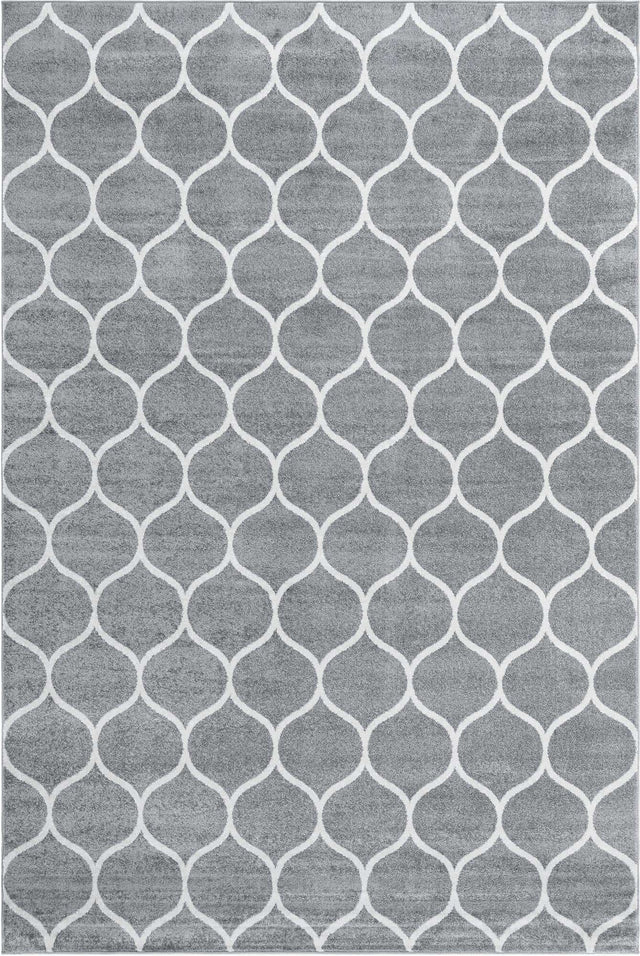 Light Gray 10' x 13' 1 Trellis Frieze Rectangle Area Rug Geometric Modern Unique Stain Resistant Easy Clean Carpet for Living, Dining, Bedrooms, Office for Sale at Rug Engine