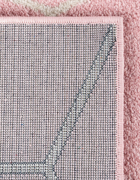 Light Pink 5' 3 x 5' 3 Trellis Frieze Octagon Area Rug Geometric Modern Unique Stain Resistant Easy Clean Carpet for Living, Dining, Bedrooms, Office for Sale at Rug Engine