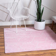 Light Pink 3' 1 x 3' 1 Trellis Frieze Square Area Rug Geometric Modern Unique Stain Resistant Easy Clean Carpet for Living, Dining, Bedrooms, Office for Sale at Rug Engine