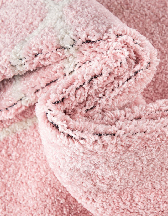 Light Pink 3' 1 x 3' 1 Trellis Frieze Square Area Rug Geometric Modern Unique Stain Resistant Easy Clean Carpet for Living, Dining, Bedrooms, Office for Sale at Rug Engine