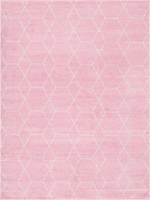Light Pink 10' x 13' 1 Trellis Frieze Rectangle Area Rug Geometric Modern Unique Stain Resistant Easy Clean Carpet for Living, Dining, Bedrooms, Office for Sale at Rug Engine