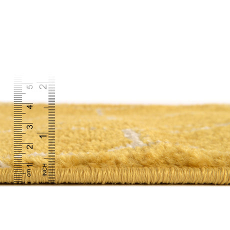 Yellow 7' 10 x 7' 10 Trellis Frieze Octagon Area Rug Geometric Modern Unique Stain Resistant Easy Clean Carpet for Living, Dining, Bedrooms, Office for Sale at Rug Engine