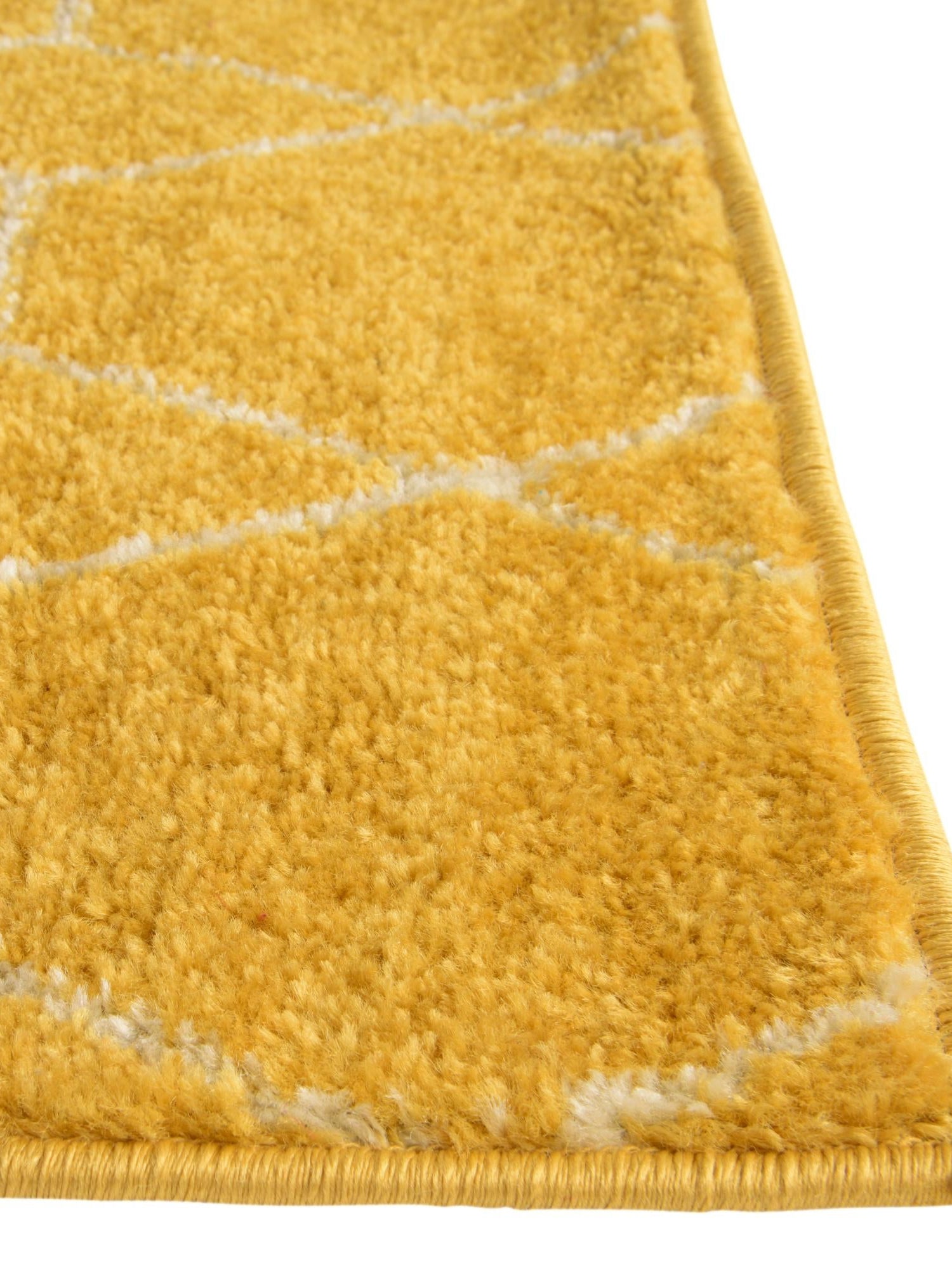 Yellow 3' 1 x 3' 1 Trellis Frieze Square Area Rug Geometric Modern Unique Stain Resistant Easy Clean Carpet for Living, Dining, Bedrooms, Office for Sale at Rug Engine