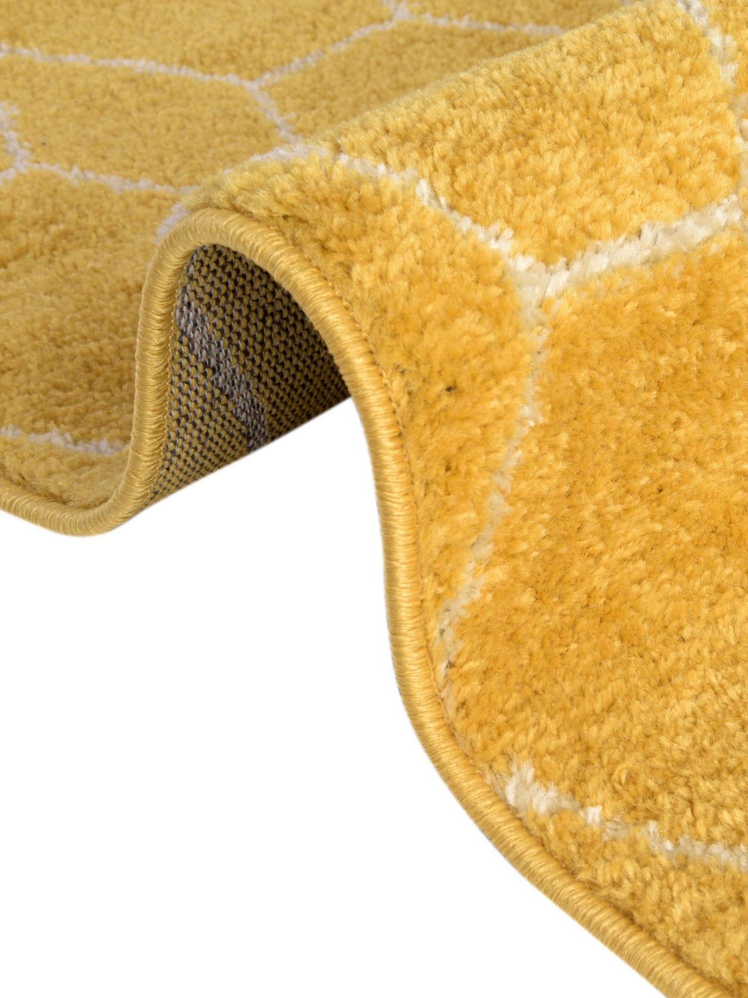 Yellow 4' 1 x 4' 1 Trellis Frieze Square Area Rug Geometric Modern Unique Stain Resistant Easy Clean Carpet for Living, Dining, Bedrooms, Office for Sale at Rug Engine