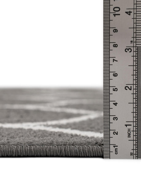 Dark Gray 5' 3 x 5' 3 Trellis Frieze Octagon Area Rug Geometric Modern Unique Stain Resistant Easy Clean Carpet for Living, Dining, Bedrooms, Office for Sale at Rug Engine