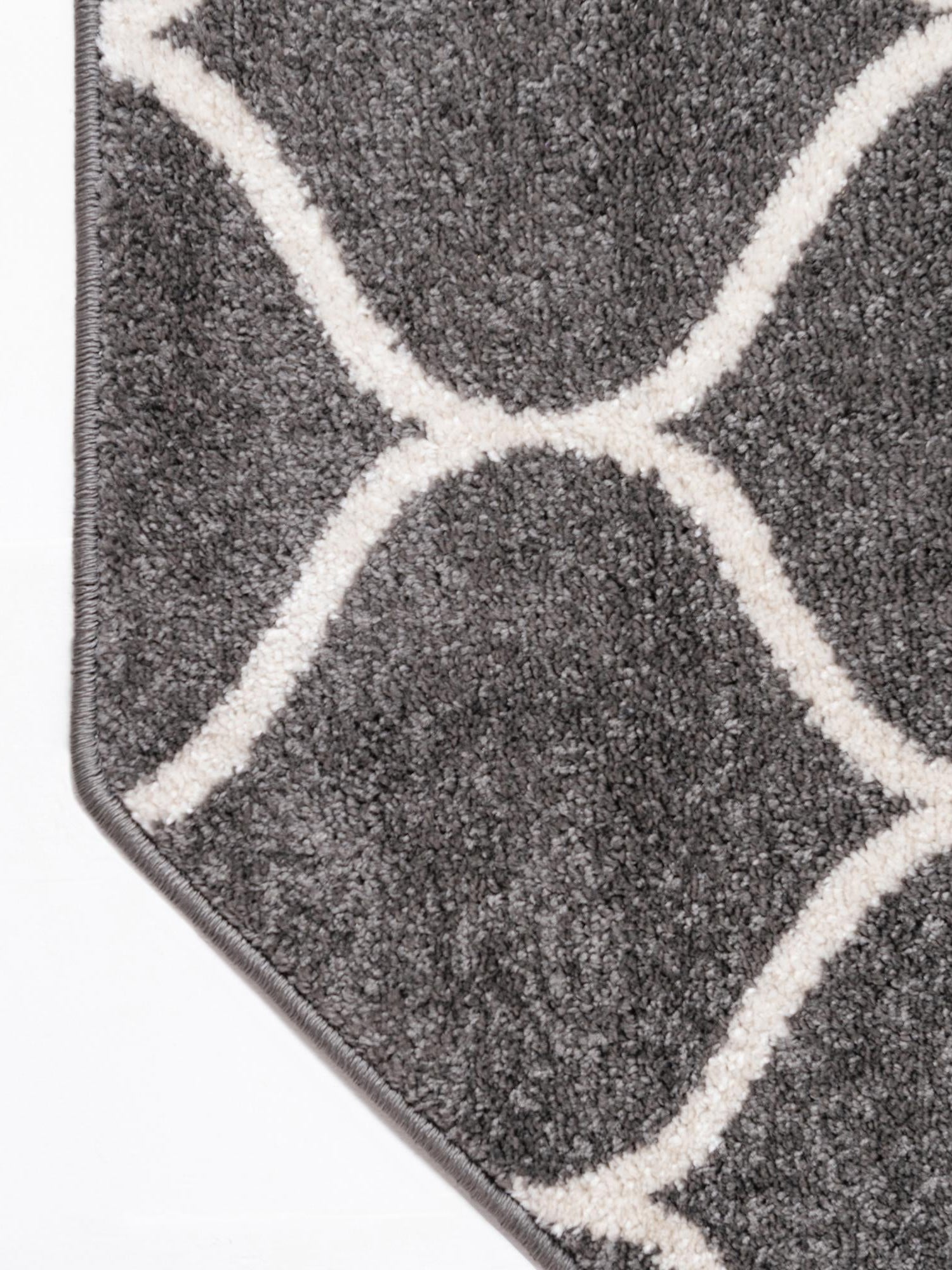 Dark Gray 5' 3 x 5' 3 Trellis Frieze Octagon Area Rug Geometric Modern Unique Stain Resistant Easy Clean Carpet for Living, Dining, Bedrooms, Office for Sale at Rug Engine