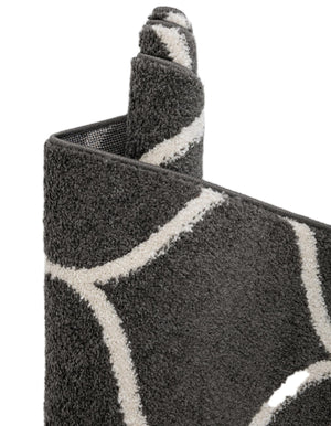 Dark Gray 7' 10 x 7' 10 Trellis Frieze Octagon Area Rug Geometric Modern Unique Stain Resistant Easy Clean Carpet for Living, Dining, Bedrooms, Office for Sale at Rug Engine