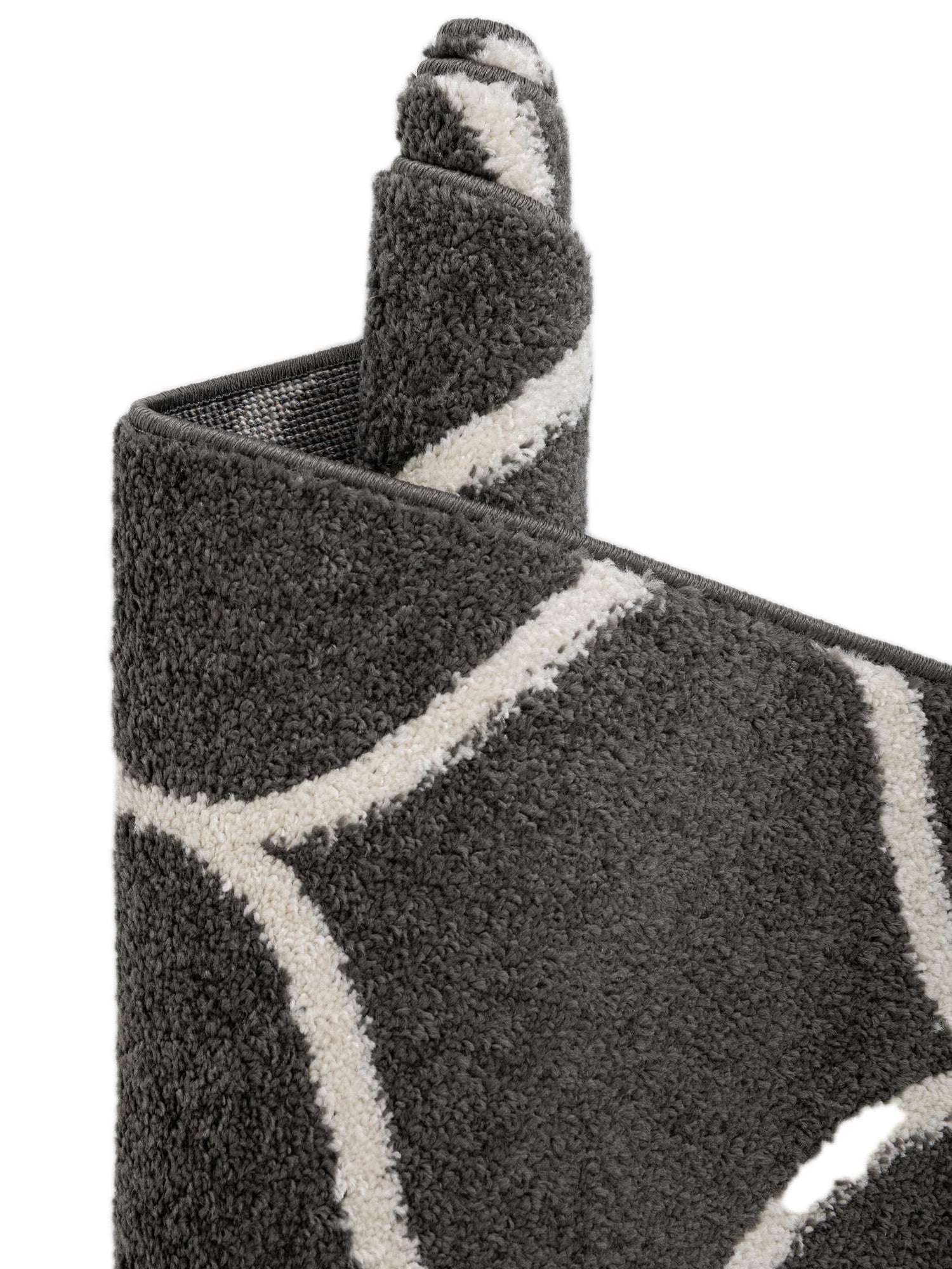 Dark Gray 5' 3 x 5' 3 Trellis Frieze Octagon Area Rug Geometric Modern Unique Stain Resistant Easy Clean Carpet for Living, Dining, Bedrooms, Office for Sale at Rug Engine