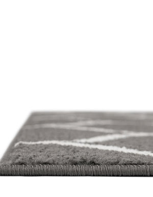 Dark Gray 4' 1 x 4' 1 Trellis Frieze Square Area Rug Geometric Modern Unique Stain Resistant Easy Clean Carpet for Living, Dining, Bedrooms, Office for Sale at Rug Engine