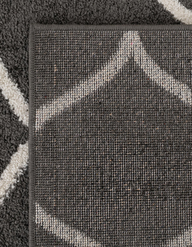 Dark Gray 4' 1 x 4' 1 Trellis Frieze Square Area Rug Geometric Modern Unique Stain Resistant Easy Clean Carpet for Living, Dining, Bedrooms, Office for Sale at Rug Engine