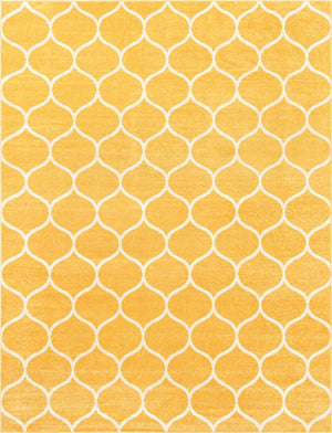 Yellow 10' x 13' 1 Trellis Frieze Rectangle Area Rug Geometric Modern Unique Stain Resistant Easy Clean Carpet for Living, Dining, Bedrooms, Office for Sale at Rug Engine