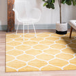 Yellow 5' 3 x 5' 3 Trellis Frieze Square Area Rug Geometric Modern Unique Stain Resistant Easy Clean Carpet for Living, Dining, Bedrooms, Office for Sale at Rug Engine