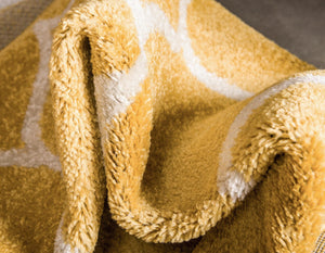 Yellow 3' 1 x 3' 1 Trellis Frieze Square Area Rug Geometric Modern Unique Stain Resistant Easy Clean Carpet for Living, Dining, Bedrooms, Office for Sale at Rug Engine