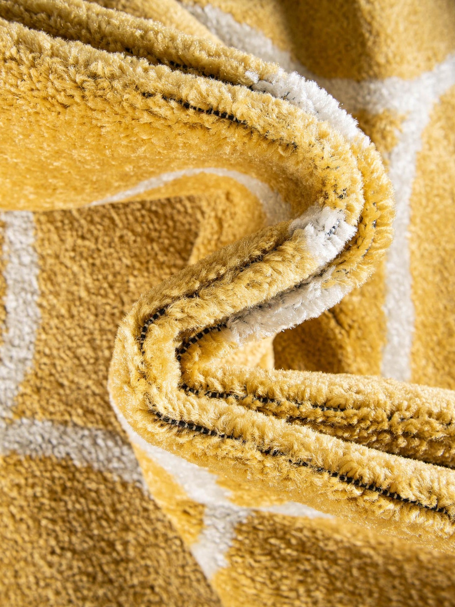 Yellow 7' 1 x 7' 1 Trellis Frieze Square Area Rug Geometric Modern Unique Stain Resistant Easy Clean Carpet for Living, Dining, Bedrooms, Office for Sale at Rug Engine