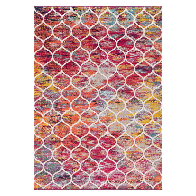 Multicolor 10' x 14' 1 Trellis Frieze Rectangle Area Rug Geometric Modern Unique Stain Resistant Easy Clean Carpet for Living, Dining, Bedrooms, Office for Sale at Rug Engine