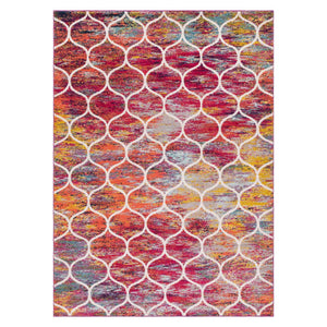 Multicolor 7' 10 x 11' Trellis Frieze Rectangle Area Rug Geometric Modern Unique Stain Resistant Easy Clean Carpet for Living, Dining, Bedrooms, Office for Sale at Rug Engine