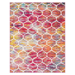 Multicolor 7' 10 x 10' Trellis Frieze Rectangle Area Rug Geometric Modern Unique Stain Resistant Easy Clean Carpet for Living, Dining, Bedrooms, Office for Sale at Rug Engine