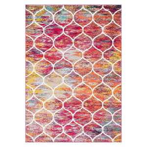 Multicolor 7' 1 x 10' Trellis Frieze Rectangle Area Rug Geometric Modern Unique Stain Resistant Easy Clean Carpet for Living, Dining, Bedrooms, Office for Sale at Rug Engine