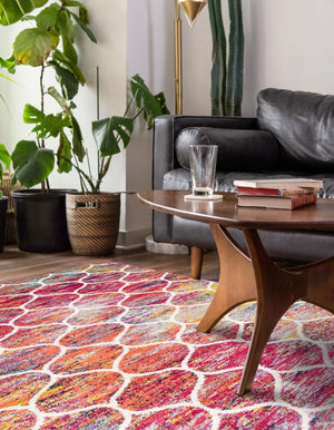 Multicolor 3' 1 x 5' 3 Trellis Frieze Rectangle Area Rug Geometric Modern Unique Stain Resistant Easy Clean Carpet for Living, Dining, Bedrooms, Office for Sale at Rug Engine