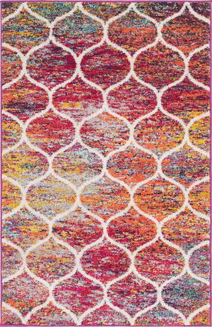 Multicolor 2' x 3' 1 Trellis Frieze Rectangle Area Rug Geometric Modern Unique Stain Resistant Easy Clean Carpet for Living, Dining, Bedrooms, Office for Sale at Rug Engine