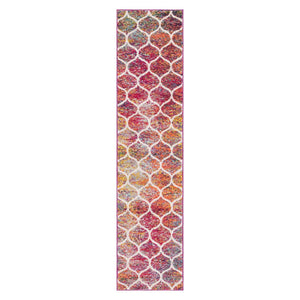 Multicolor 2' x 8' 8 Trellis Frieze Runner Area Rug Geometric Modern Unique Stain Resistant Easy Clean Carpet for Living, Dining, Bedrooms, Office for Sale at Rug Engine