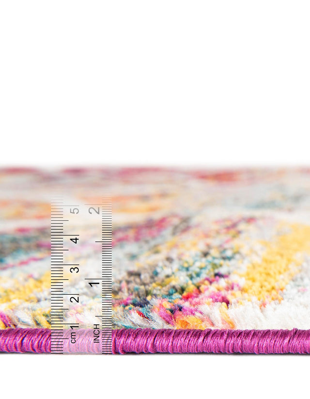 Multicolor 2' 7 x 11' Trellis Frieze Runner Area Rug Geometric Modern Unique Stain Resistant Easy Clean Carpet for Living, Dining, Bedrooms, Office for Sale at Rug Engine