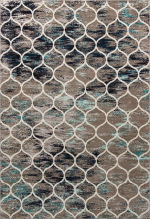 Blue Multicolor 10' x 14' 1 Trellis Frieze Rectangle Area Rug Geometric Modern Unique Stain Resistant Easy Clean Carpet for Living, Dining, Bedrooms, Office for Sale at Rug Engine